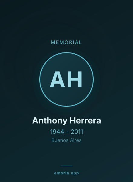 Memorial portrait of Anthony Herrera