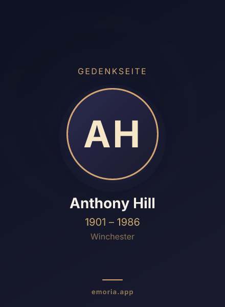 Gedenkportrait von Anthony Hill