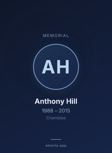 Memorial portrait of Anthony Hill