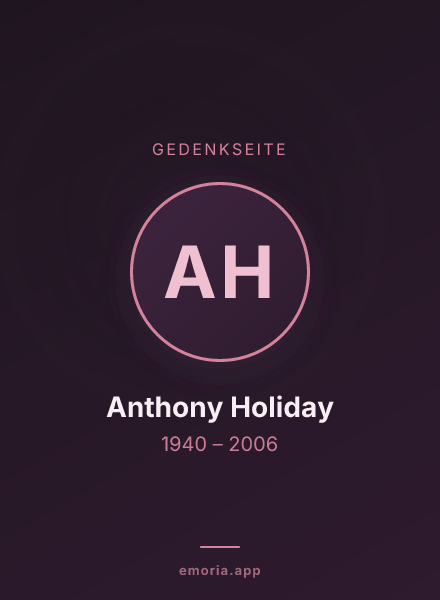 Gedenkportrait von Anthony Holiday