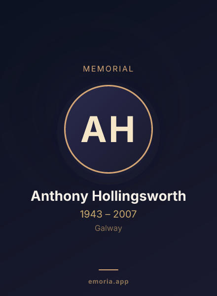 Memorial portrait of Anthony Hollingsworth
