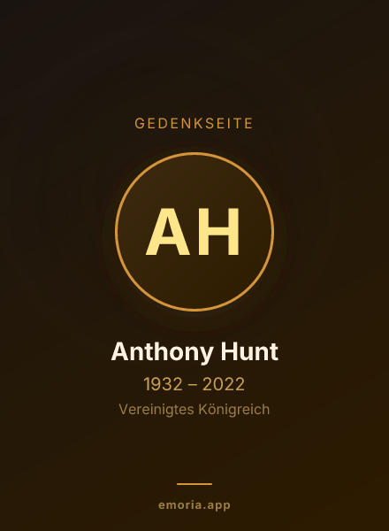 Gedenkportrait von Anthony Hunt