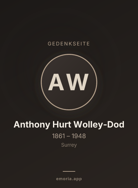 Gedenkportrait von Anthony Hurt Wolley-Dod