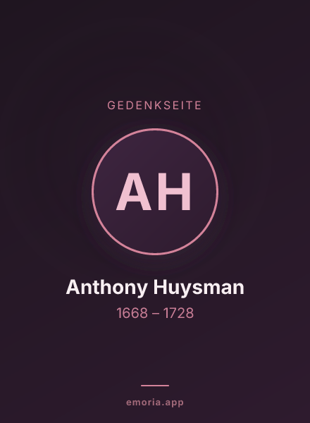 Gedenkportrait von Anthony Huysman