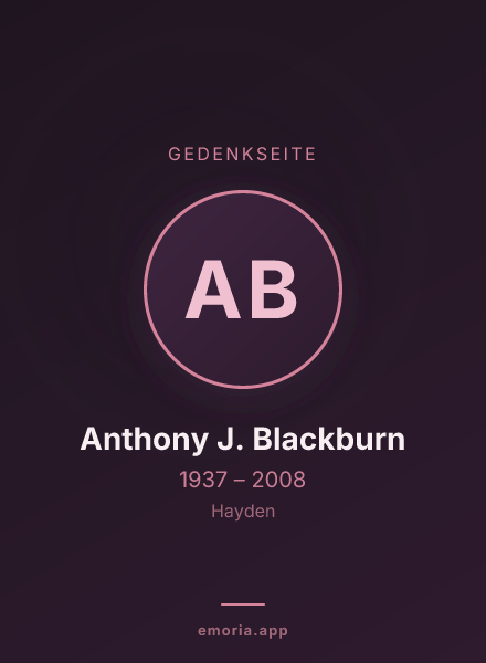 Gedenkportrait von Anthony J. Blackburn