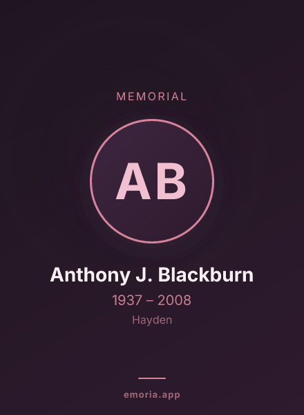 Memorial portrait of Anthony J. Blackburn