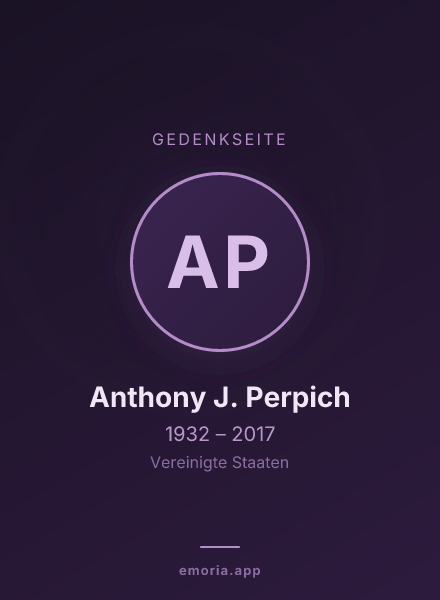 Gedenkportrait von Anthony J. Perpich