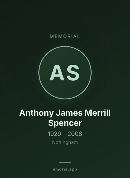 Memorial portrait of Anthony James Merrill Spencer