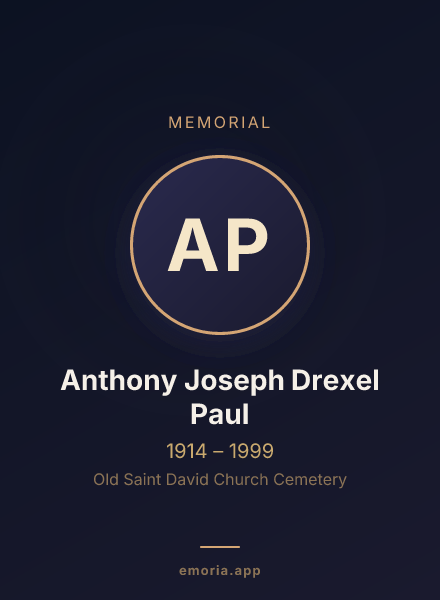 Memorial portrait of Anthony Joseph Drexel Paul