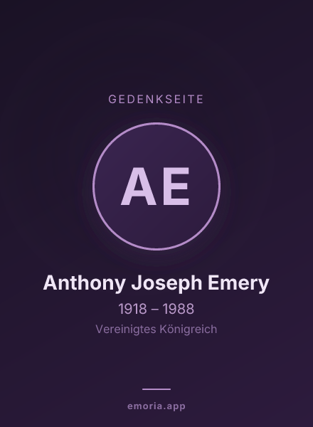 Gedenkportrait von Anthony Joseph Emery