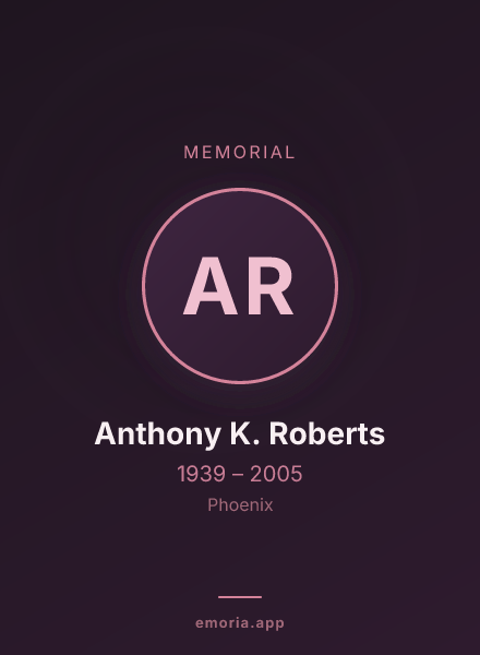 Memorial portrait of Anthony K. Roberts