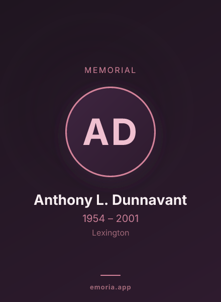 Memorial portrait of Anthony L. Dunnavant