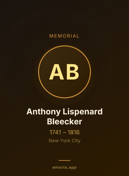 Memorial portrait of Anthony Lispenard Bleecker