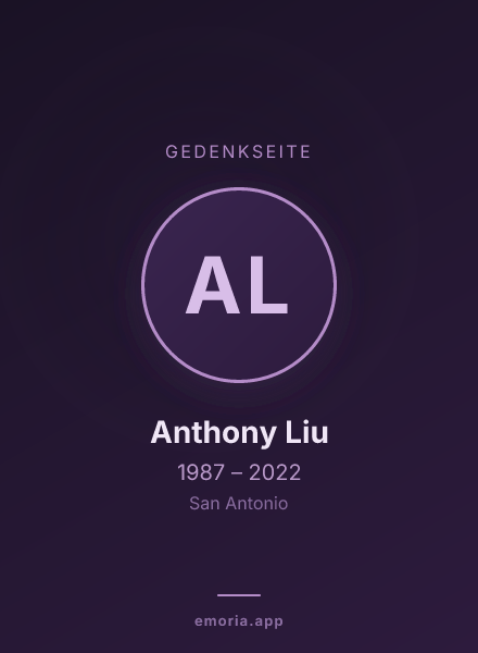 Gedenkportrait von Anthony Liu