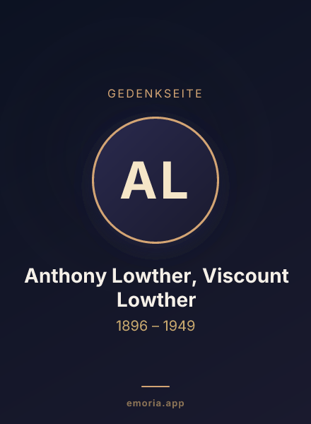 Gedenkportrait von Anthony Lowther, Viscount Lowther