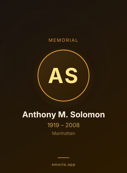 Memorial portrait of Anthony M. Solomon