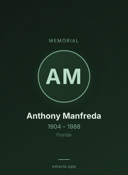 Memorial portrait of Anthony Manfreda