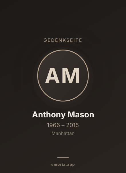 Gedenkportrait von Anthony Mason