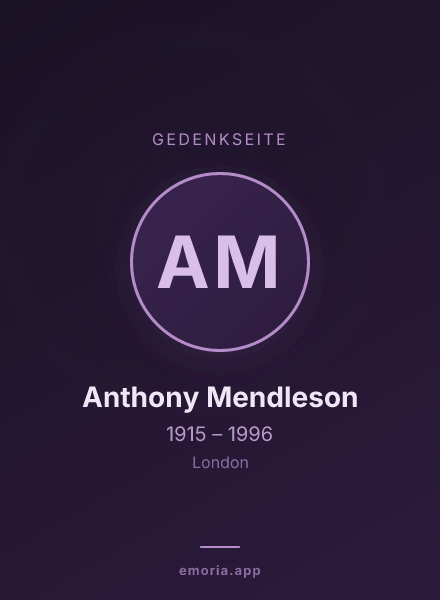 Gedenkportrait von Anthony Mendleson