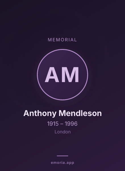 Memorial portrait of Anthony Mendleson
