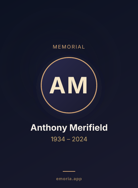Memorial portrait of Anthony Merifield