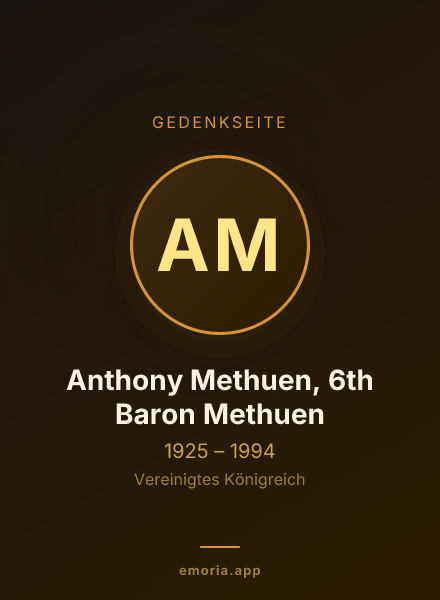 Gedenkportrait von Anthony Methuen, 6th Baron Methuen