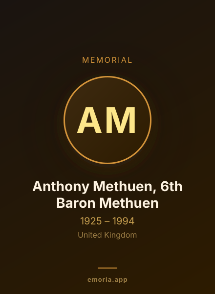 Memorial portrait of Anthony Methuen, 6th Baron Methuen