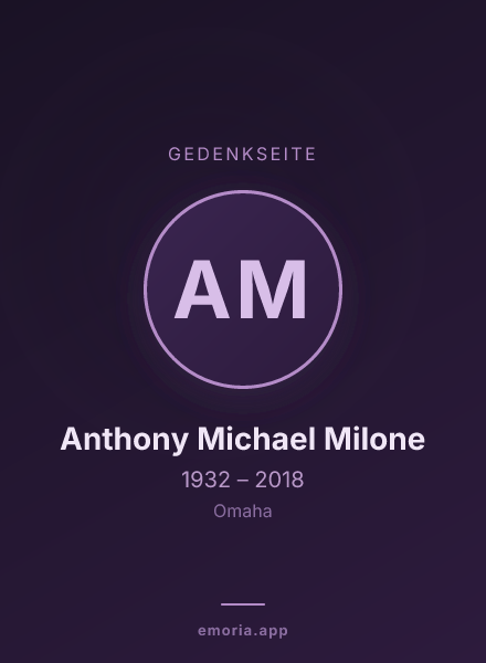 Gedenkportrait von Anthony Michael Milone