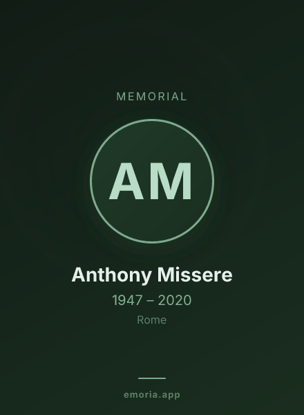 Memorial portrait of Anthony Missere