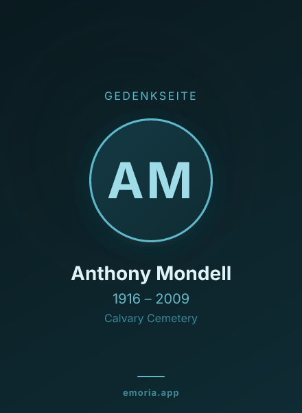 Gedenkportrait von Anthony Mondell