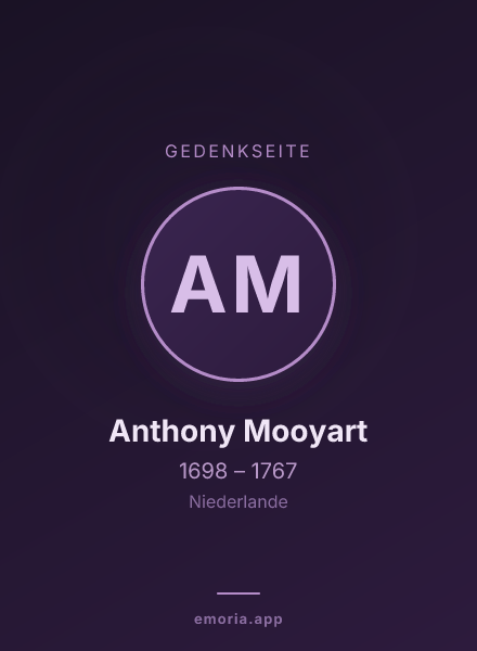 Gedenkportrait von Anthony Mooyart