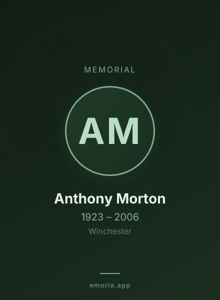 Memorial portrait of Anthony Morton