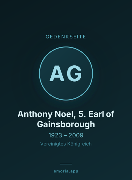 Gedenkportrait von Anthony Noel, 5. Earl of Gainsborough