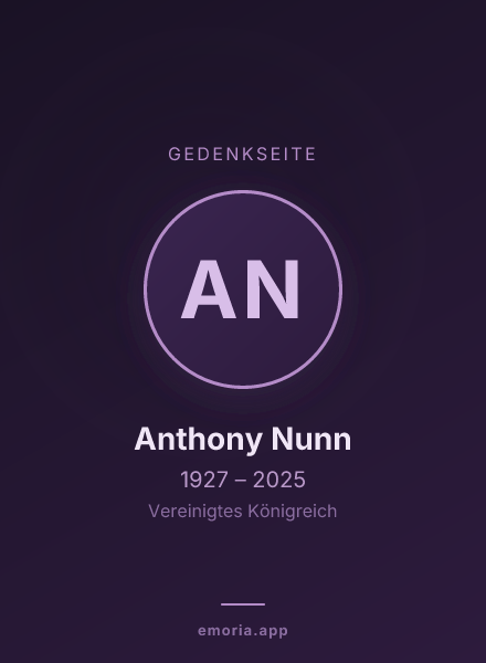 Gedenkportrait von Anthony Nunn