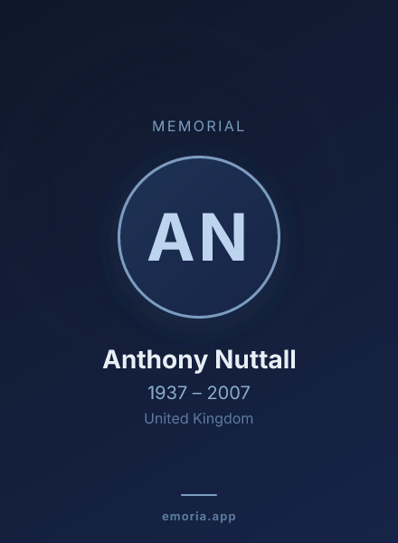 Memorial portrait of Anthony Nuttall