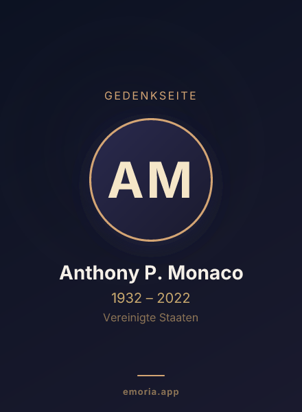 Gedenkportrait von Anthony P. Monaco
