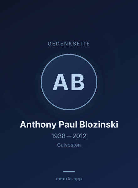 Gedenkportrait von Anthony Paul Blozinski