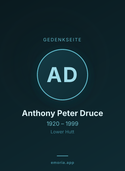 Gedenkportrait von Anthony Peter Druce