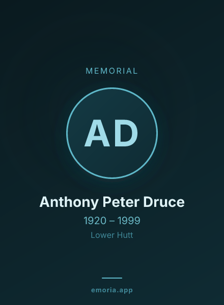 Memorial portrait of Anthony Peter Druce