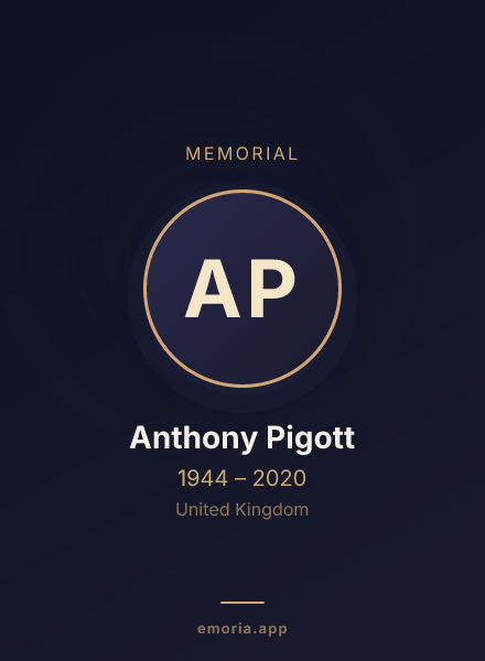 Memorial portrait of Anthony Pigott