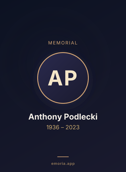 Memorial portrait of Anthony Podlecki