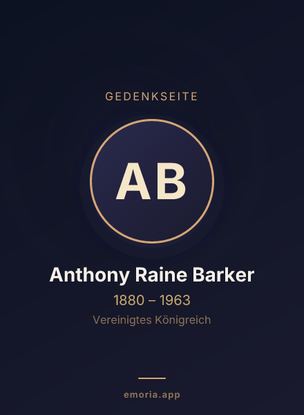 Gedenkportrait von Anthony Raine Barker