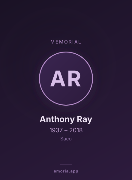 Memorial portrait of Anthony Ray