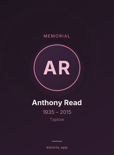 Memorial portrait of Anthony Read