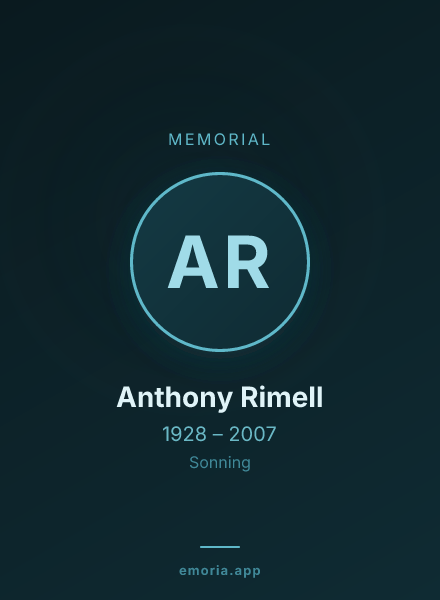 Memorial portrait of Anthony Rimell