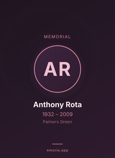 Memorial portrait of Anthony Rota