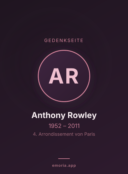 Gedenkportrait von Anthony Rowley