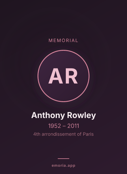 Memorial portrait of Anthony Rowley