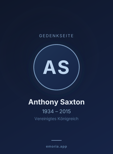 Gedenkportrait von Anthony Saxton