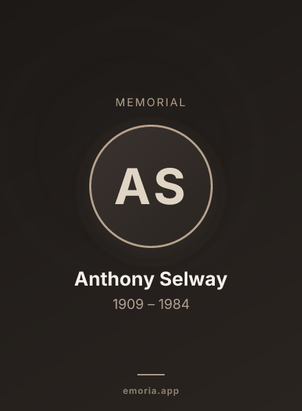 Memorial portrait of Anthony Selway